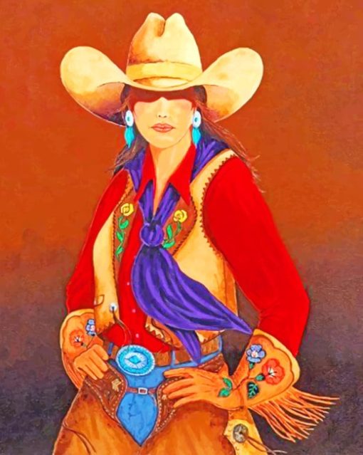 Western Cowgirl paint by numbers