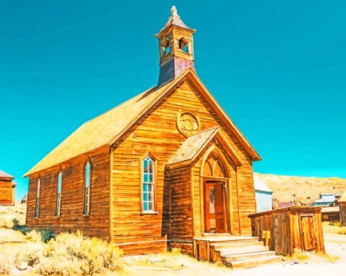 Wooden House In Bodie State Historic Park paint by numbers