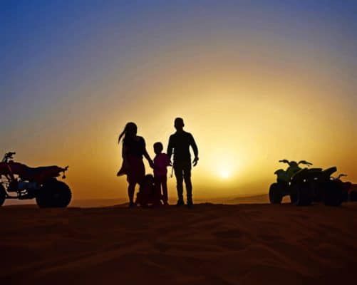 Family's Sunset Silhouette paint by numbers