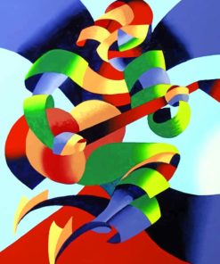 Abstract Guitarist paint by numbers