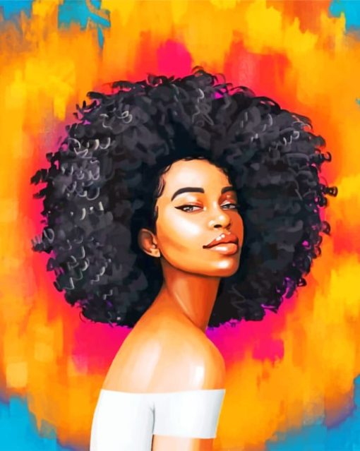 African Afro Girl paint by numbers