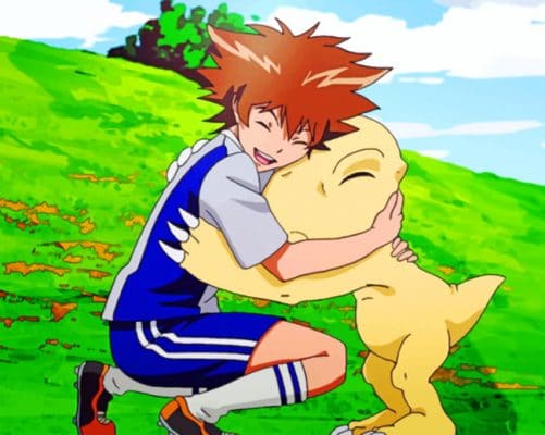 Agumon Digimon paint by numbers