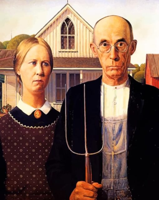 Grant Wood American Gothic paint by numbers