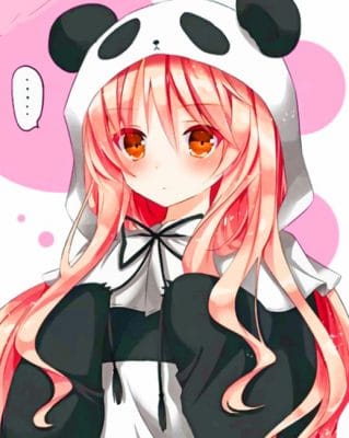 Anime Panda Girl painting by numbers