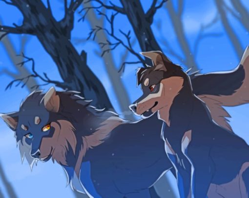 Cartoon Wolves paint by numbers