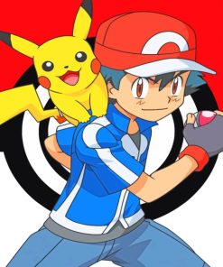 Ash And Pikachu paint by numbers