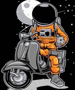 Astronaut On Scooter paint by numbers