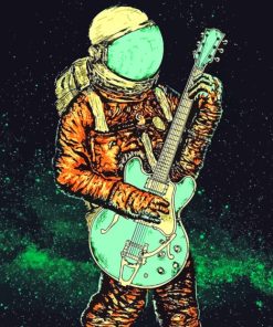 Astronaut Playing Guitar paint b y numbers