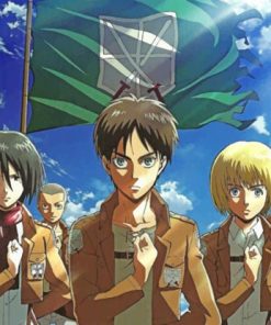 Eren And Mikassa And Armin paint by numbers