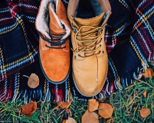 Autumn Leaves And Boots paint by numbers