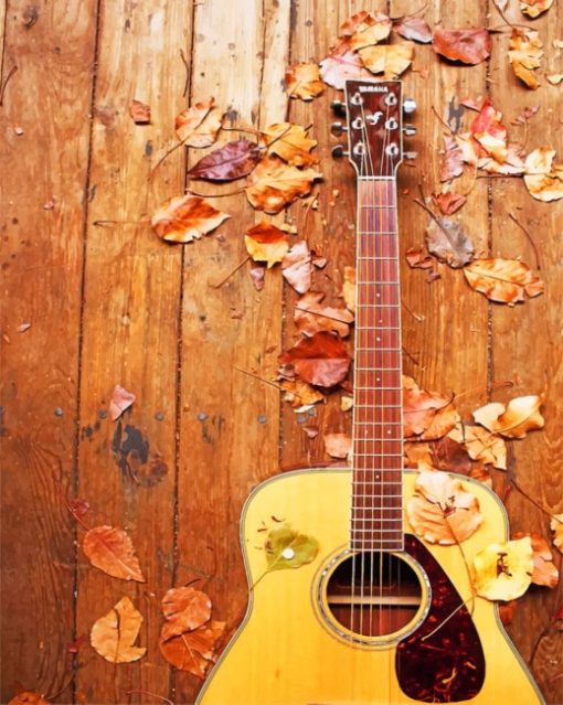 Autumn Guitar paint by numbers