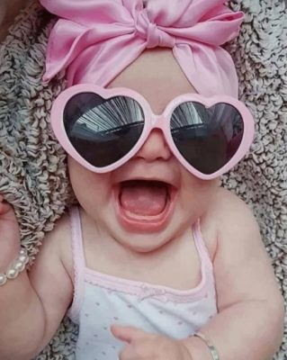 Baby Girl With Sun Glasses painting by numbers