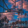 Basket Ball Court And Palm Trees paint by numbers