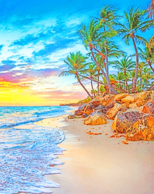 Beach Landscape paint by numbers