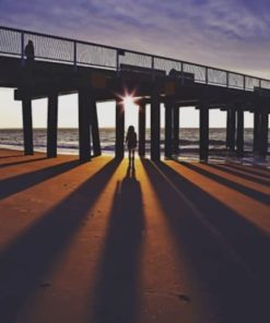 Beach Bridge Silhouette paint by numbers