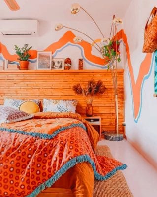 Orange And White Bedroom painting by numbers