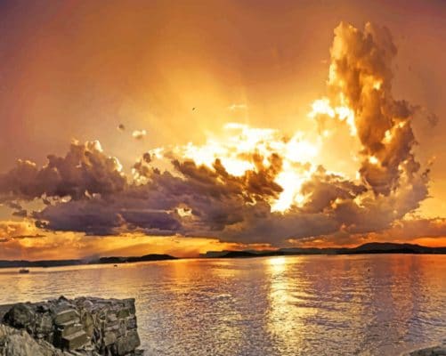 Sunset View painting by numbers