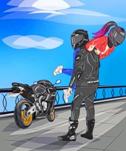 Biker Couple paint by numbers