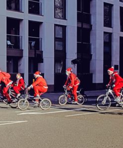 Bikers In Santa Claus Costume paint by numbers