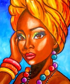 Black African Girl Painting painting by numbers