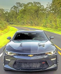 Black Chevrolet Camaro painting by numbers