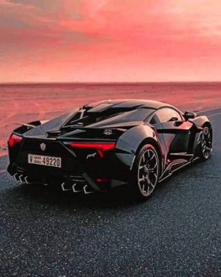 Black Ferrari 458 painting by numbers