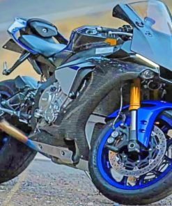 Black Sport Bike painting by numbers