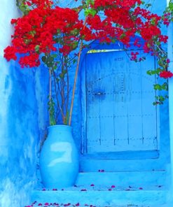 Red Bougainvillea paint by numbers