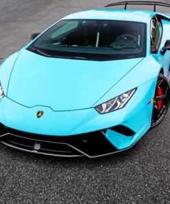 Blue Lamborghini painting by numbers