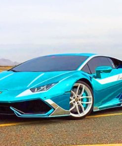 Blue Lamborghini painting by numbers