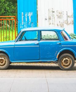 Vintage Blue Car paint by numbers