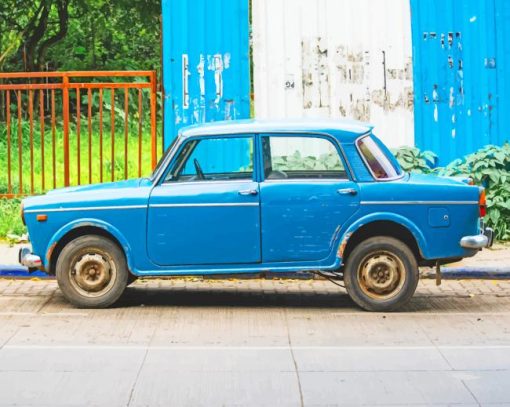 Vintage Blue Car paint by numbers