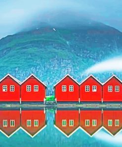 Boathouses In Sunndalsora paint by numbers