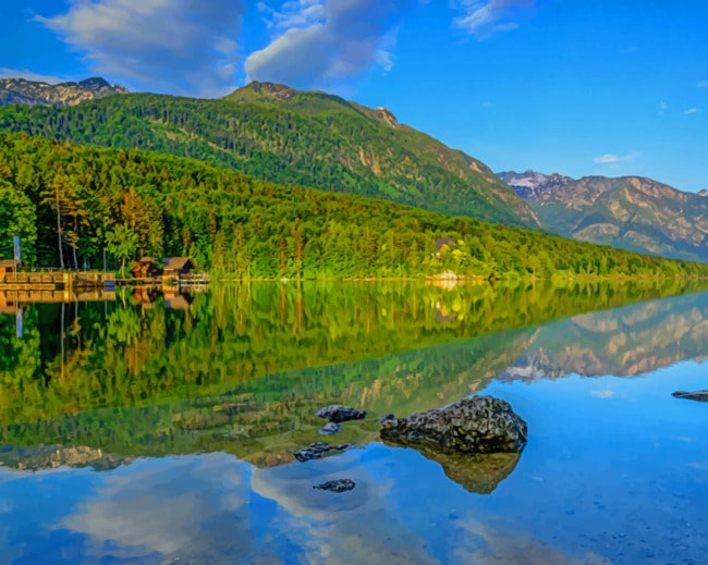 Bohinj Lake In Slovenia paint by numbers