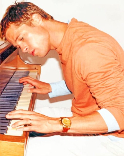 Brad Pitt Playing Piano paint by numbers