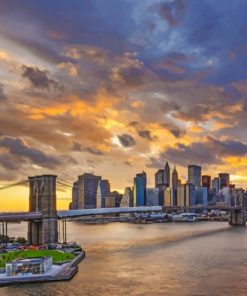 Brooklyn Bridge At Sunset paint by numbers