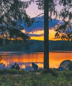 Camping By The Lake paint by numbers