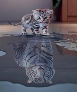 Cat Reflection painting by numbers