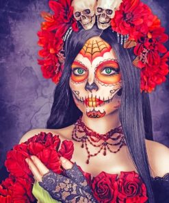 Catrina Sugar Skull paint by numbers