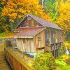 Cedar Creek Grist Mill Washington paint by numbers