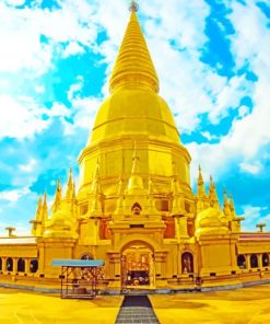 Chedi Phra Mahathat Si Wiang Chai India paint by numbers