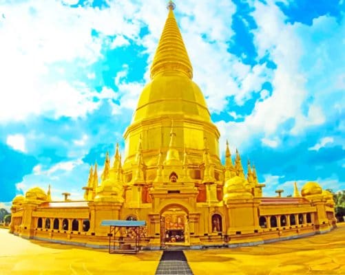 Chedi Phra Mahathat Si Wiang Chai India paint by numbers