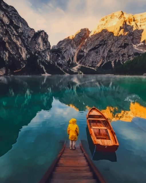 Child Watching The Lake paint by numbers