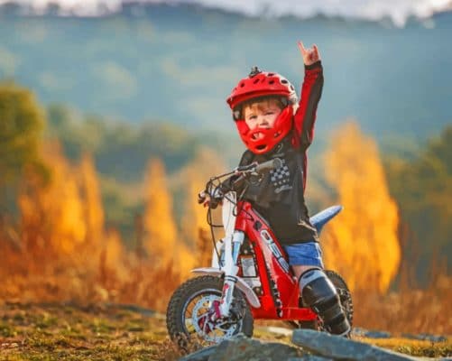 Child Driving A Bike paint by numbers