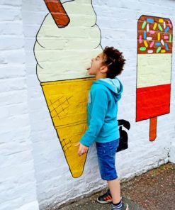 Child Licking Ice Cream Graffiti paint by numbers