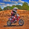 Child Driving A Dirt Bike paint by numbers