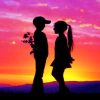 Children's Romantic Silhouette paint by numbers