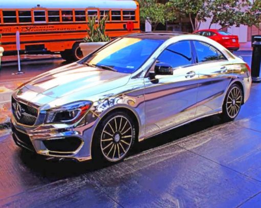 Mercedes In Chrome Color paint by numbers