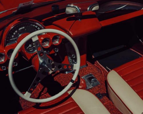 Red Classical Car painting by numbers