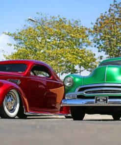 Classic Red And Green Car paint by numbers